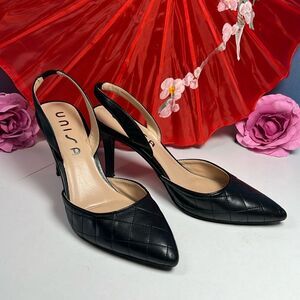 UNISA Black Pointy Toe Sling Back High Heels Women's Size 10M EUC Fall 2024